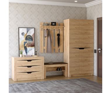 Прихожая Эверест Либерти 2 (модульная - 4 элемента) дуб крафт золотой (DTM-2186)