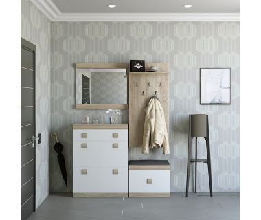 Прихожая Эверест Соната 5 (модульная - 4 элемента) дуб сонома + белый (DTM-2197)