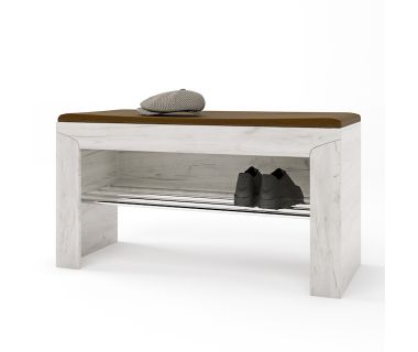 Тумба для взуття з подушкою Еверест Ліберті 90х38х46 дуб білий крафт (DTM-2209)