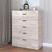 Високий комод Еверест на 5 ящиків Соната-2 80х38х101 дуб білий крафт (DTM-2695)