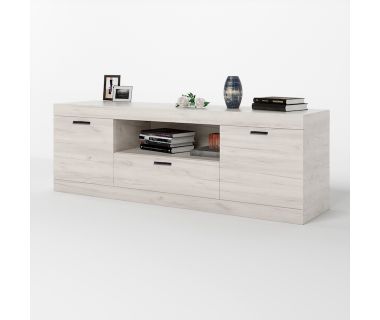 Тумба Эверест ТВ 1500 Соната 150х38х50 дуб крафт белый (DTM-2715) Тумба Эверест ТВ 1500 Соната 150х38х50 дуб крафт белый (DTM-2715)