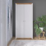 Шафа дводверна Еверест Нордік-990 Білий + Дуб крафт золотий (DTM-5535)