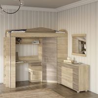 Спальня Дитяча Еверест Бриз Комплект 11 (модульна - 3 елементи) з комодом Бриз К-6 (телескопи) сонома + трюфель (DTM-2571)