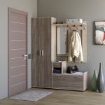 Прихожая Эверест Тандем с распашным шкафом ШП-1 и тумбой (левая) сонома + трюфель (DTM-2497)