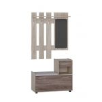 Прихожая Эверест Тандем с вешалкой и тумбой (правая) для обуви сонома + трюфель (DTM-2457)