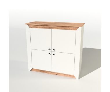 Тумба 4-х дверная закритая Эверест Нордик-980 98х38х92 см Белый + Дуб крафт золотой (DTM-5527)