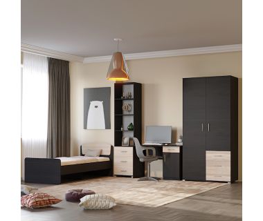 Спальня Дитяча Еверест Бриз Комплект 9 (модульна - 4 елементи) венге + дуб молочний (DTM-2564)