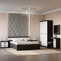 Спальня Соната Еверест Комплект 12 (модульний - 5 елементів) венге темний + білий (DTM-2614)
