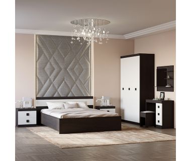 Спальня Соната Еверест Комплект 12 (модульний - 5 елементів) венге темний + білий (DTM-2614)