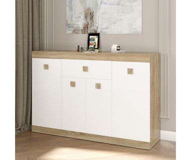 Великий комод Еверест із дверима та ящиком Соната-7 140х38х94 дуб сонома + білий (DTM-2016) Великий комод Еверест із дверима та ящиком Соната-7 140х38х94 дуб сонома + білий (DTM-2016)