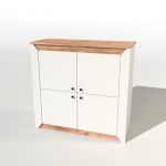 Тумба 4-х дверна закрита Еверест Нордік-980 98х38х92 см Білий + Крафт золотий дуб (DTM-5527)