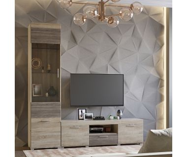 Гостиная Эверест Британия Комплект 6 (2 элемента) сонома + трюфель (DTM-2503)