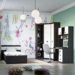 Спальня Детская Эверест Соната Комплект 11 (модульная - 6 элементов) венге темный + белый (DTM-2595)