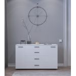 Комод для гостиной Эверест Бриз К-6 130х38х72.5 нимфея альба (телескопы) (DTM-2478)