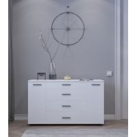 Комод для гостиной Эверест Бриз К-6 130х38х72.5 нимфея альба (телескопы) (DTM-2478)