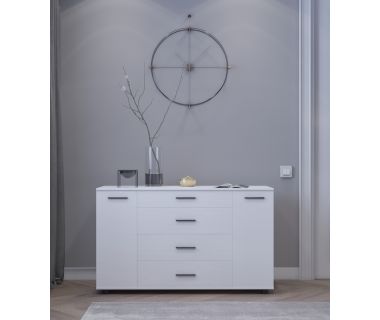 Комод для гостиной Эверест Бриз К-6 130х38х72.5 нимфея альба (телескопы) (DTM-2478) Комод для гостиной Эверест Бриз К-6 130х38х72.5 нимфея альба (телескопы) (DTM-2478)