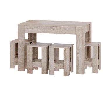 Обеденный комплект Эверест Стол СТО-1 + 4 табурета Т-1 Дуб сонома (DTM-5588) Обеденный комплект Эверест Стол СТО-1 + 4 табурета Т-1 Дуб сонома (DTM-5588)