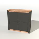 Тумба 4-х дверная закритая Эверест Нордик-980 98х38х92 см Графит + Дуб крафт золотой (DTM-5528)