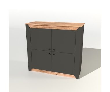 Тумба 4-х дверная закритая Эверест Нордик-980 98х38х92 см Графит + Дуб крафт золотой (DTM-5528)