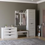 Прихожая Эверест Либерти 4 (модульная - 5 элементов) шкаф-пенал левый, дуб крафт белый (DTM-2533)