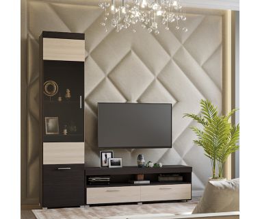 Вітальня Еверест Британія Комплект 5 (2 елементи) венге + дуб молочний (DTM-2660)