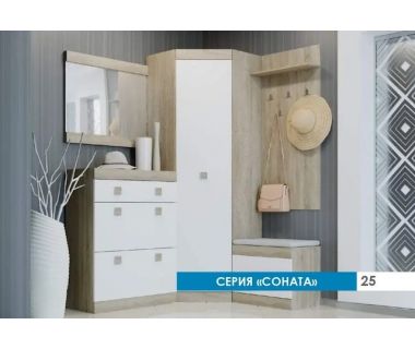 Прихожая Эверест Соната 6 (модульная - 5 элементов) дуб сонома + белый (DTM-2198)