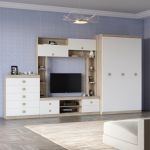 Вітальня стінка Еверест Соната 1 (модульна - 3 елементи) сонома+білий (DTM-2236)