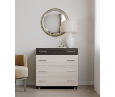 Маленький комод Еверест на 4 ящики К-1 80х45х73 венге темний дуб молочний (телескопи) (DTM-2443)