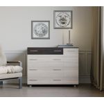 Комод для спальні Еверест з 4 ящиками К-3 (телескопічні) 100х38х73 венге темний + дуб молочний (DTM-2492)