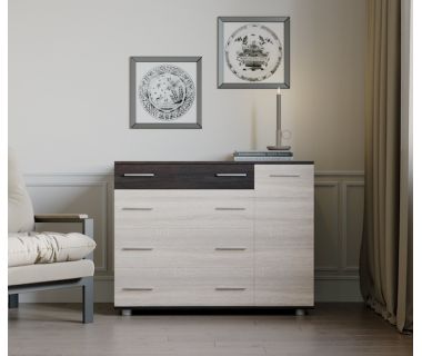 Комод для спальні Еверест з 4 ящиками К-3 (телескопічні) 100х38х73 венге темний + дуб молочний (DTM-2492) Комод для спальні Еверест з 4 ящиками К-3 (телескопічні) 100х38х73 венге темний + дуб молочний (DTM-2492)