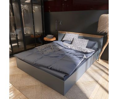 Кровать двуспальная Эверест Нордик-1400 (щит ДСП под матрас) 140х200 см Графит + Дуб крафт золотой (DTM-5552) Кровать двуспальная Эверест Нордик-1400 (щит ДСП под матрас) 140х200 см Графит + Дуб крафт золотой (DTM-5552)