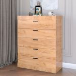 Высокий комод Эверест на 5 ящиков Соната-2 80х38х101 дуб крафт золотой (DTM-2696)