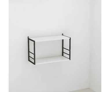 Книжкова полиця універсальна Ferrum-decor Стім 1 38x63x26 чорний ДСП Білий 16мм (FRD-104085)