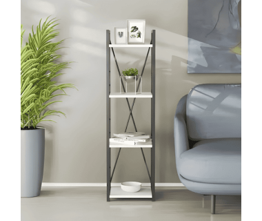 Етажерка 4/34 Ferrum-decor Серії Коннект 120x34x28 чорний ДСП Білий 16мм (FRD-104272)