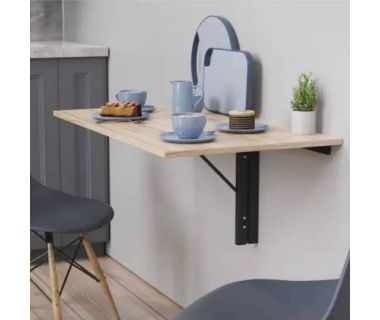 Обідній стіл трансформер Ніка стіновий Ferrum-decor 420x900x500 Чорний метал ДСП Дуб Сан-Марино 16 мм (FRD-105165)