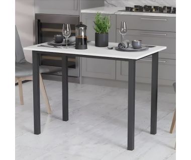 Стол универсальный Knap Ferrum-decor 750x1000x600 Черный металл ДСП Белый 16 мм (FRD-106338)