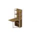 Стол книга с этажеркой Практик 2 Ferrum-decor 1555x640x990 Белый металл ДСП Дуб Артизан 16 мм (FRD-104637)