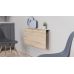 Обеденный стол трансформер Ника стеновой Ferrum-decor 420x900x500 Черный металл ДСП Дуб Сан-Марино 16 мм (FRD-105165)