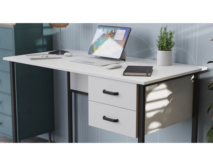 Комп'ютерний стіл Ferrum-decor Дакота 75x120x70 чорний ДСП Білий 16мм (FRD-101944)