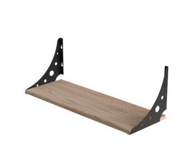 Полка настенная Ferrum-decor Ханди 2 240x600x240 металл Черный ДСП Артизан 16 мм (FRD-102576)