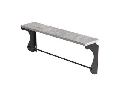 Полиця настінна Ferrum-decor Юзіби 270x500x150 метал Чорний ДСП Бетон 16 мм (FRD-102659)