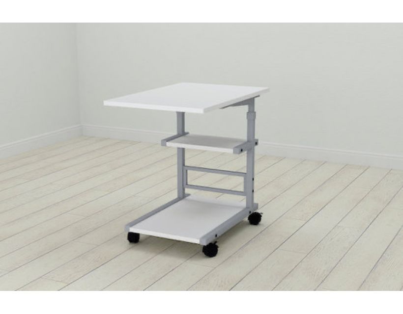 Стіл приставний Ferrum-decor Адан 62x40x60 метал Сірий ДСП Білий 16мм (FRD-102498)