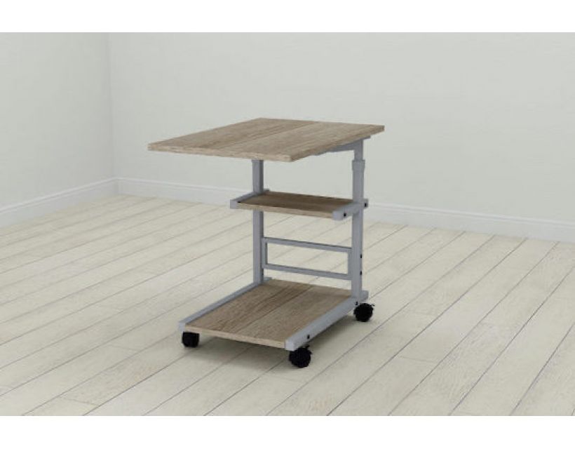 Стіл приставний Ferrum-decor Адан 62x40x60 метал Сірий ДСП Дуб Дуб Сонома Трюфель 16мм (FRD-102502)