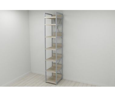 Шкаф Гардероб Уни секция 4 серии Конект Ferrum-decor 220x40x50см Серый металл ДСП Дуб Сонома 32 мм (FRD-104553)