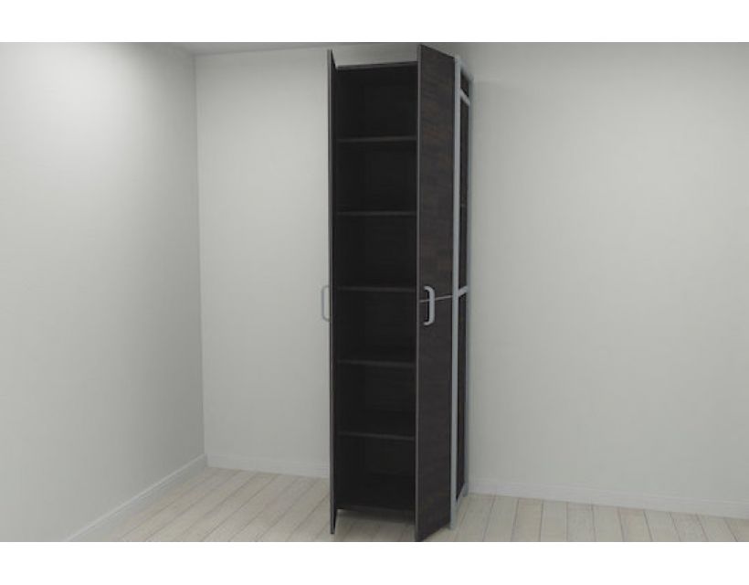 Шкаф Гардероб Уни секция 7 серии Конект Ferrum-decor 220x60x50см Серый металл ДСП Венге Магия 16 мм (FRD-104564)