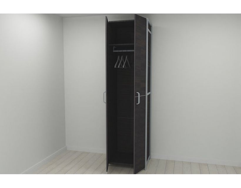 Шкаф Гардероб Уни секция 6 серии Конект Ferrum-decor 220x60x50см Серый металл ДСП Венге Магия 16 мм (FRD-104576)