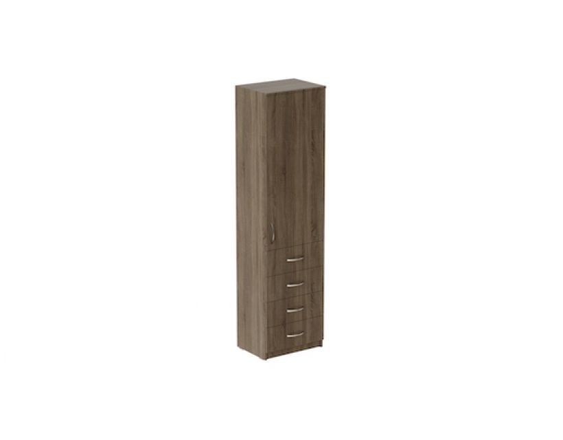 Пенал Анжело Ferrum-decor на 3 полки с дверью и 4 ящиками 1900x500x380 ДСП Дуб Сонома Трюфель 16 мм (FRD-104969)