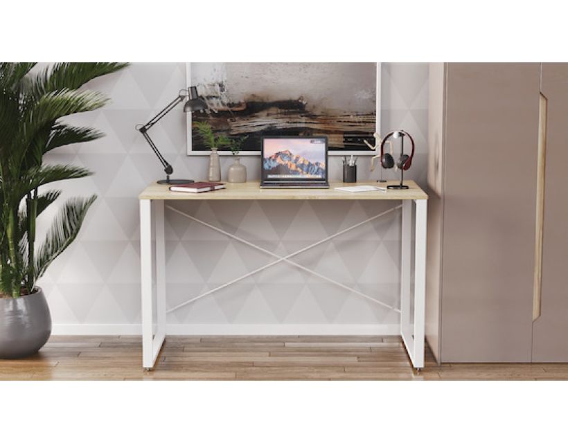 Письмовий стіл Ferrum-decor Серії Коннект 75x120x600 білий ДСП Дуб Сонома 16мм (FRD-104210)