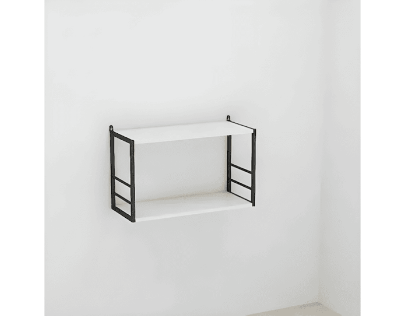 Книжкова полиця універсальна Ferrum-decor Стім 1 38x63x26 чорний ДСП Білий 16мм (FRD-104085)