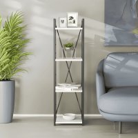 Етажерка 4/34 Ferrum-decor Серії Коннект 120x34x28 чорний ДСП Білий 16мм (FRD-104272)